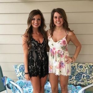 SHOWPO black & nude lace romper